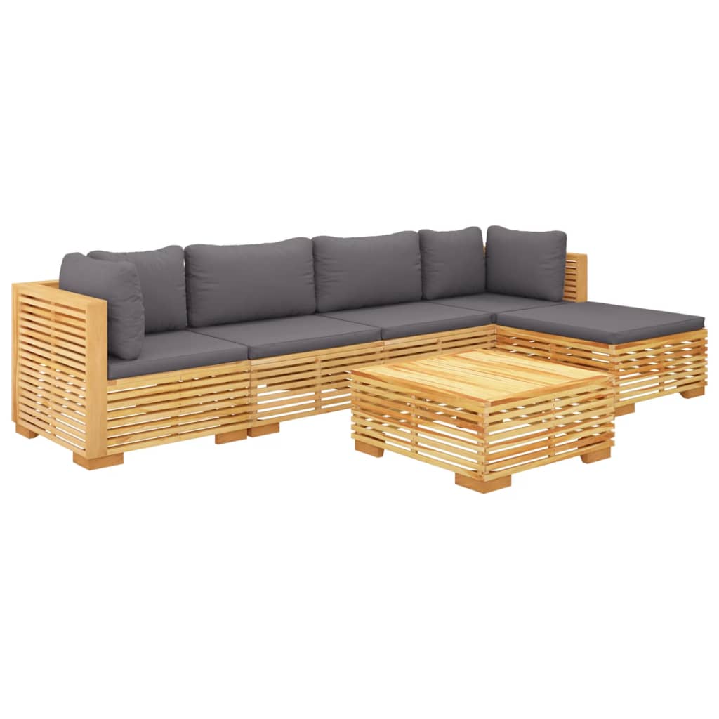 vidaXL Set mobilier grădină cu perne, 6 piese, lemn masiv de tec vidaXL Set mobilier grădină cu perne, 6 piese, lemn masiv de tec