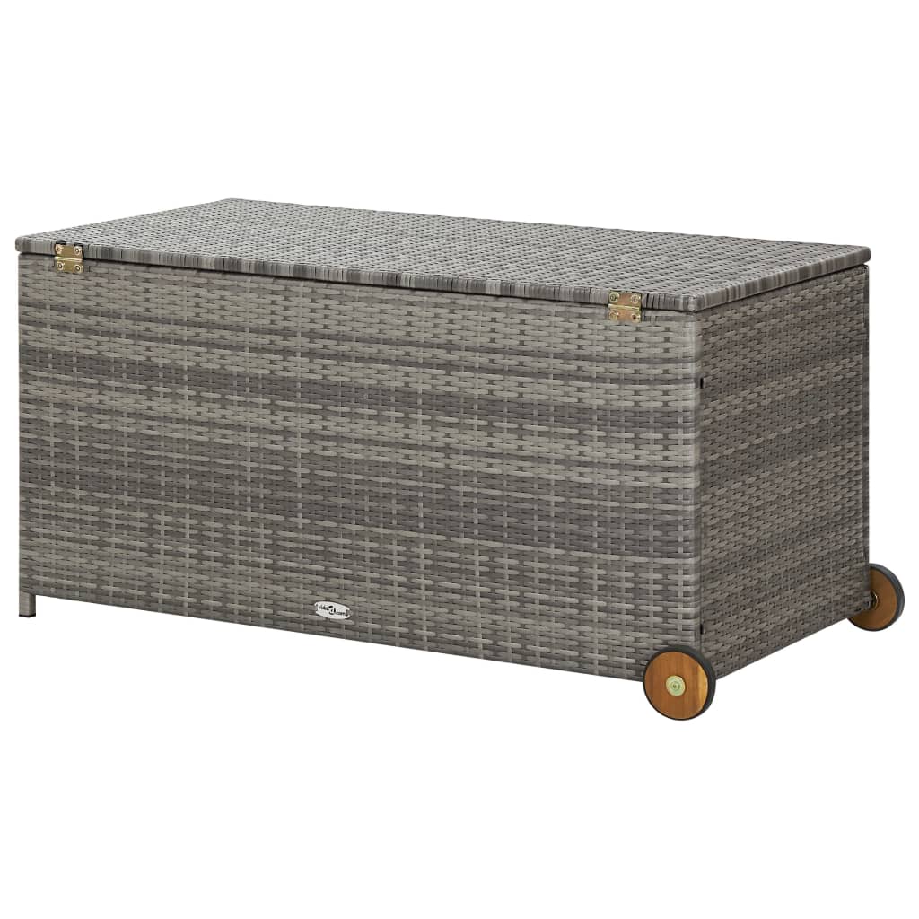 vidaXL Ladă depozitare grădină, gri deschis, 120x65x61 cm, poliratan vidaXL Ladă depozitare grădină, gri deschis, 120x65x61 cm, poliratan