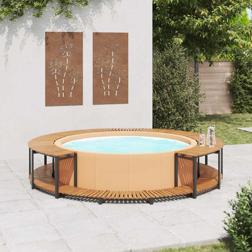 vidaXL Mobilier de împrejmuire spa, 273x53 cm, lemn masiv de acacia vidaXL Mobilier de împrejmuire spa, 273x53 cm, lemn masiv de acacia