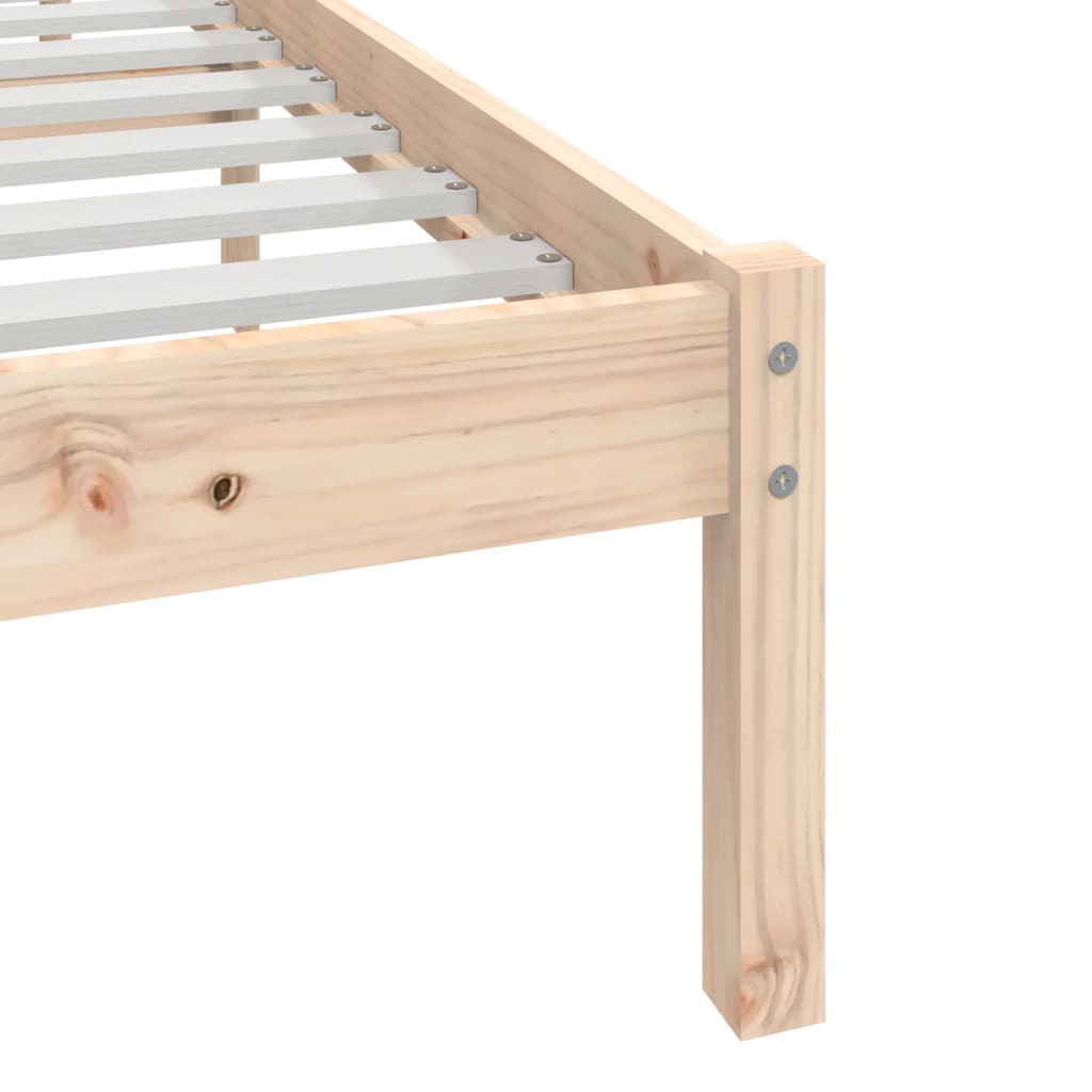 vidaXL Cadru de pat dublu, 135x190 cm, lemn masiv de pin