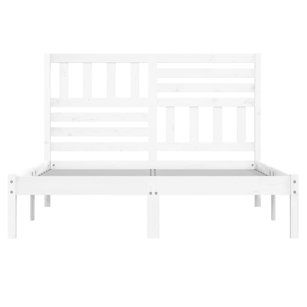 vidaXL Cadru de pat fără saltea, alb, 150x200 cm, lemn masiv pin vidaXL Cadru de pat fără saltea, alb, 150x200 cm, lemn masiv pin