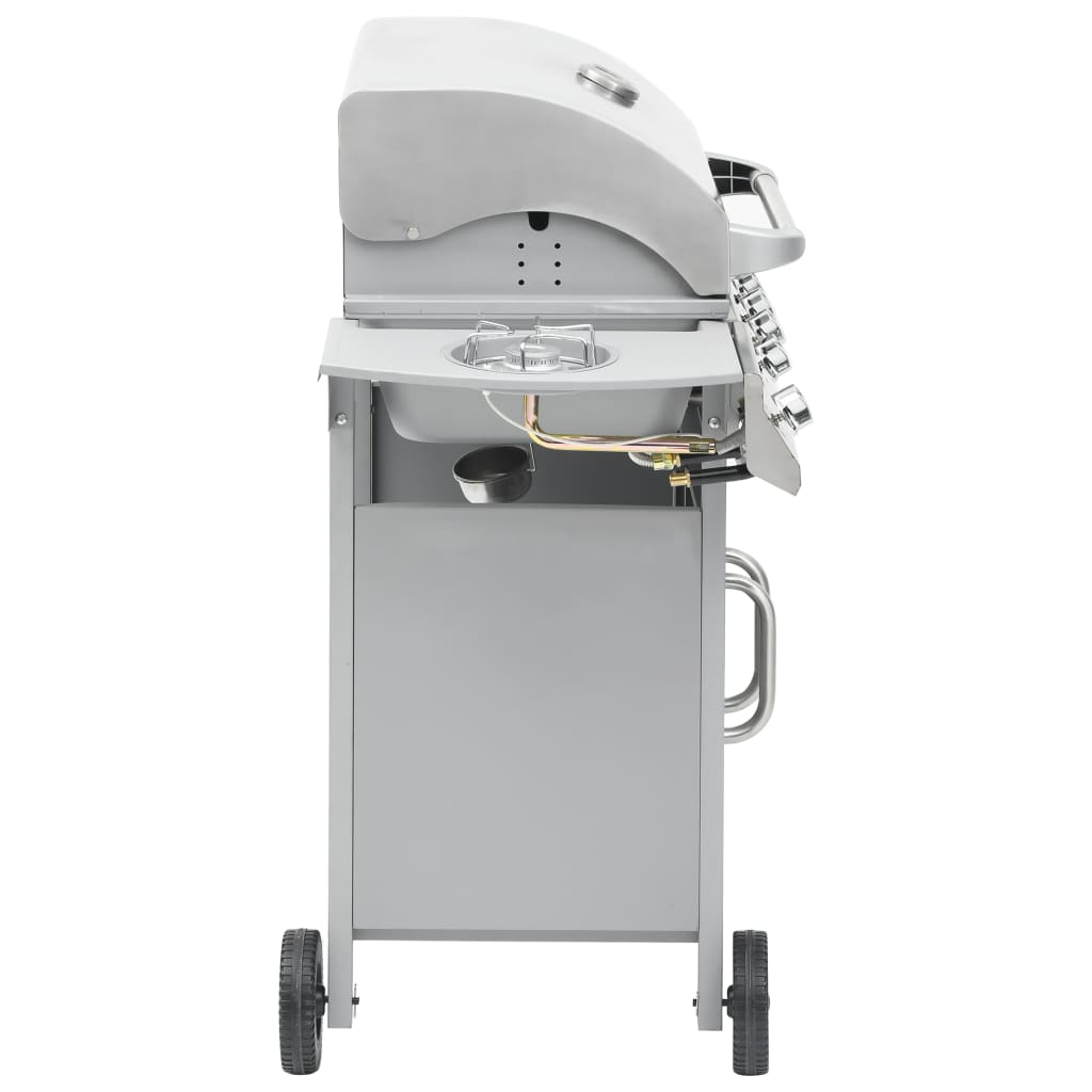 vidaXL Grătar pe gaz, zonă de gătit 4+1, argintiu, oțel inoxidabil vidaXL Grătar pe gaz, zonă de gătit 4+1, argintiu, oțel inoxidabil