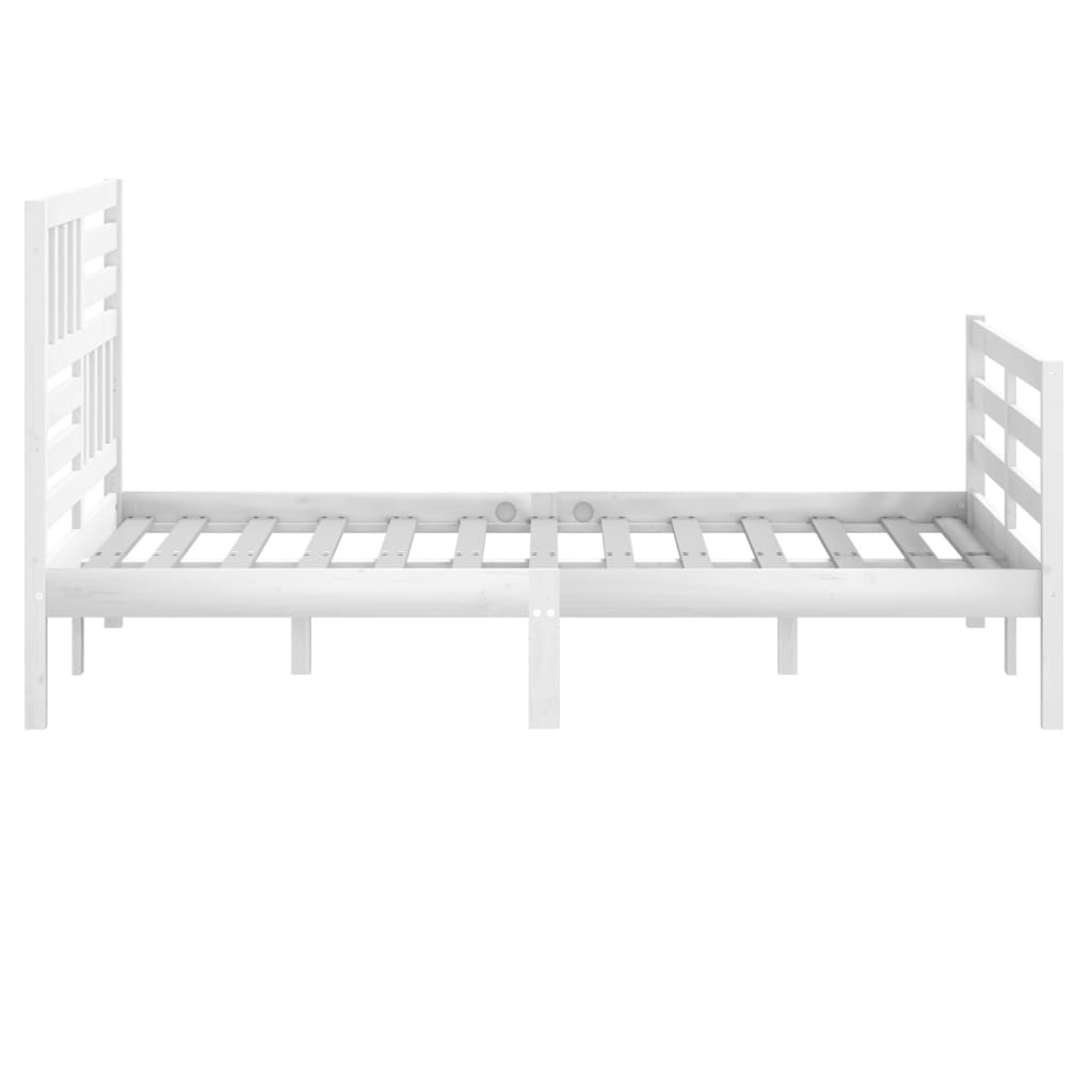 vidaXL Cadru de pat King Size, alb, 150x200 cm, lemn masiv vidaXL Cadru de pat King Size, alb, 150x200 cm, lemn masiv