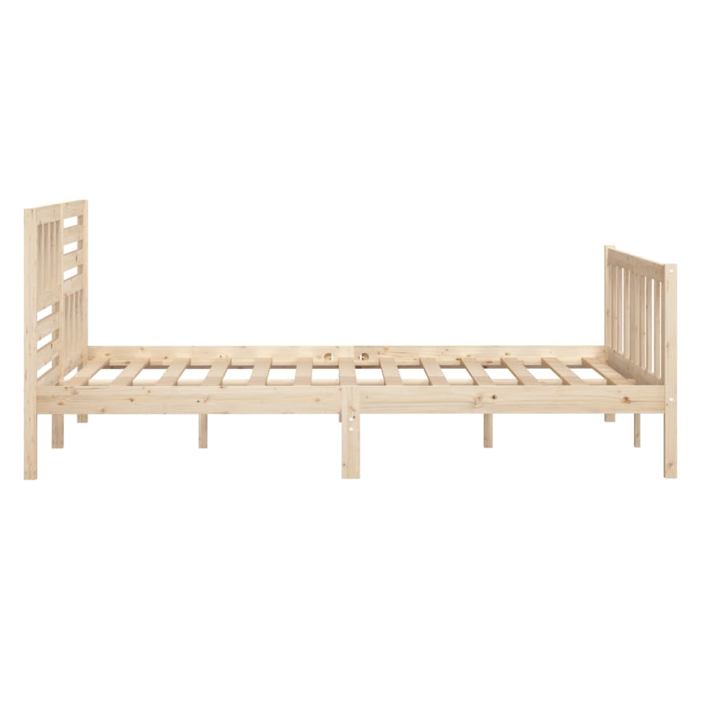 vidaXL Cadru de pat dublu, 135x190 cm, lemn masiv