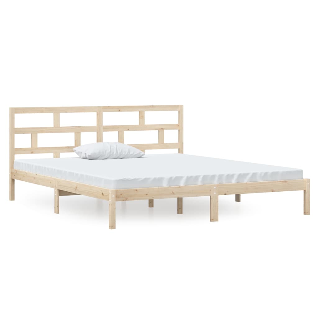 vidaXL Cadru de pat dublu, 135x190 cm, lemn masiv