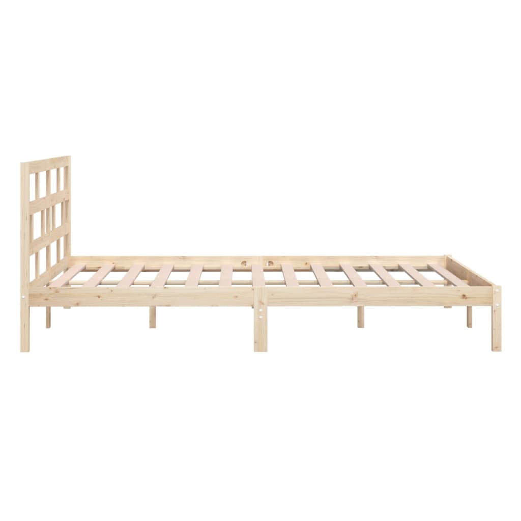 vidaXL Cadru de pat dublu, 135x190 cm, lemn masiv