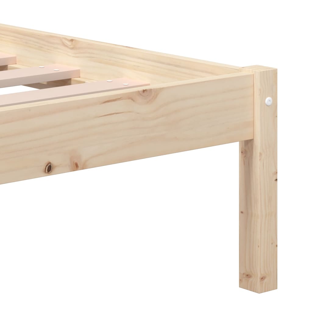 vidaXL Cadru de pat dublu, 135x190 cm, lemn masiv