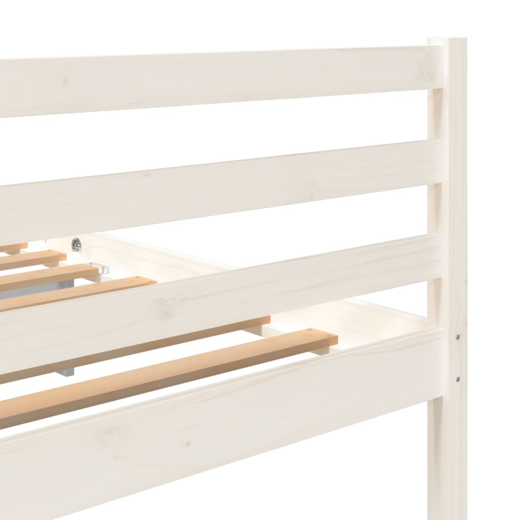 vidaXL Cadru de pat ,alb, 90x200 cm, lemn masiv de pin