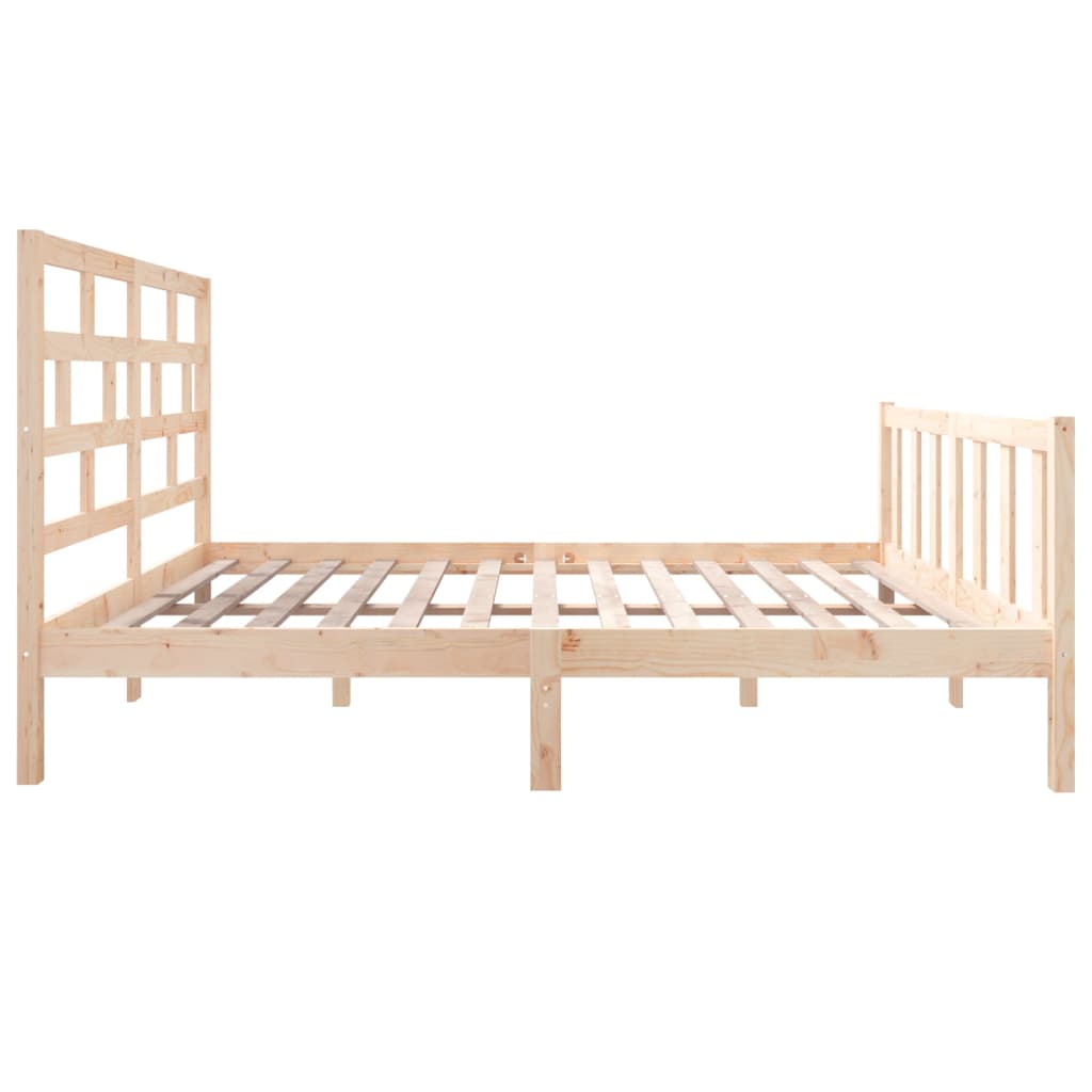 vidaXL Cadru de pat dublu, 135x190 cm, lemn masiv de pin