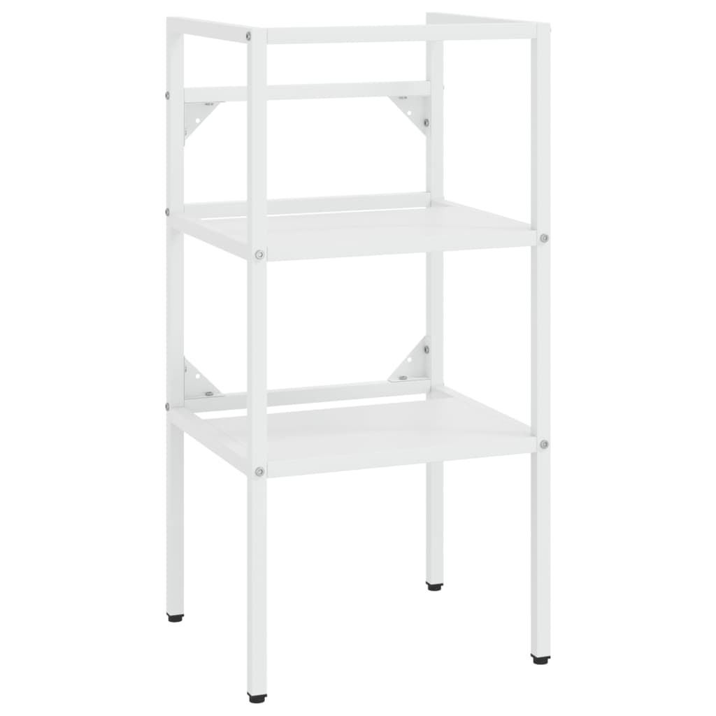 vidaXL Cadru lavoar baie cu chiuvetă încorporată, alb, fier