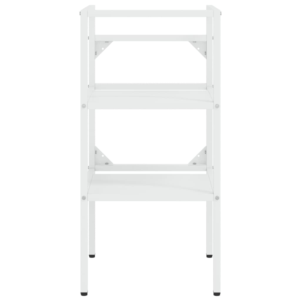 vidaXL Cadru lavoar baie cu chiuvetă încorporată, alb, fier