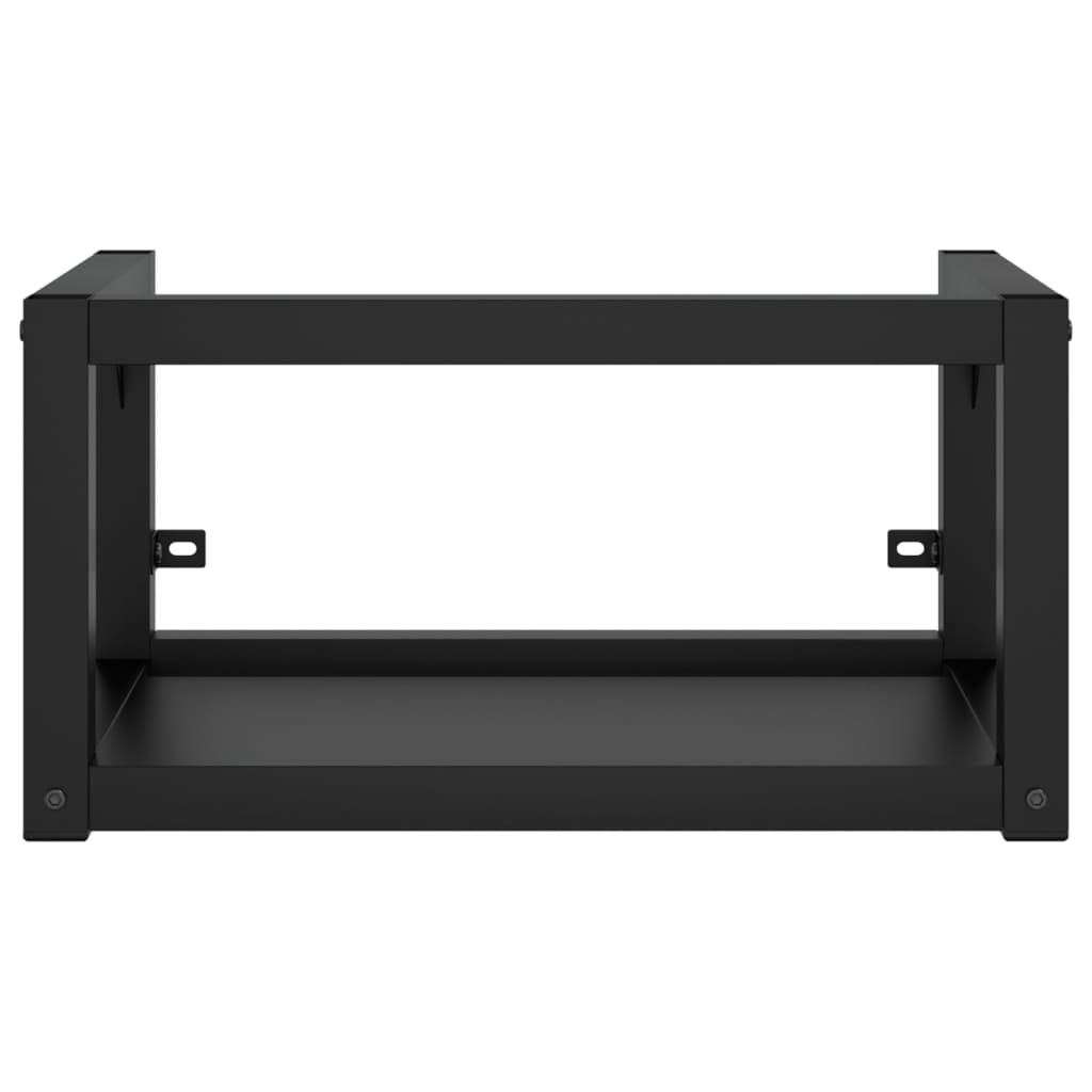 vidaXL Cadru lavoar baie cu chiuvetă încorporată, negru, fier