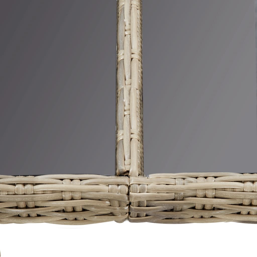 vidaXL Masă de grădină, maro, 200 x 100 x 74 cm, sticlă și poliratan