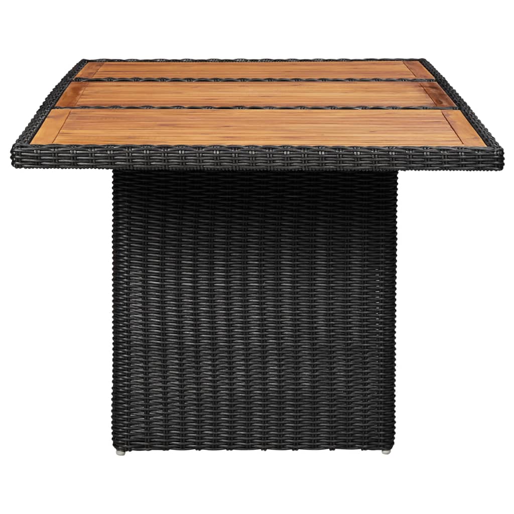 vidaXL Masă de grădină, negru, 200 x 100 x 74 cm, poliratan