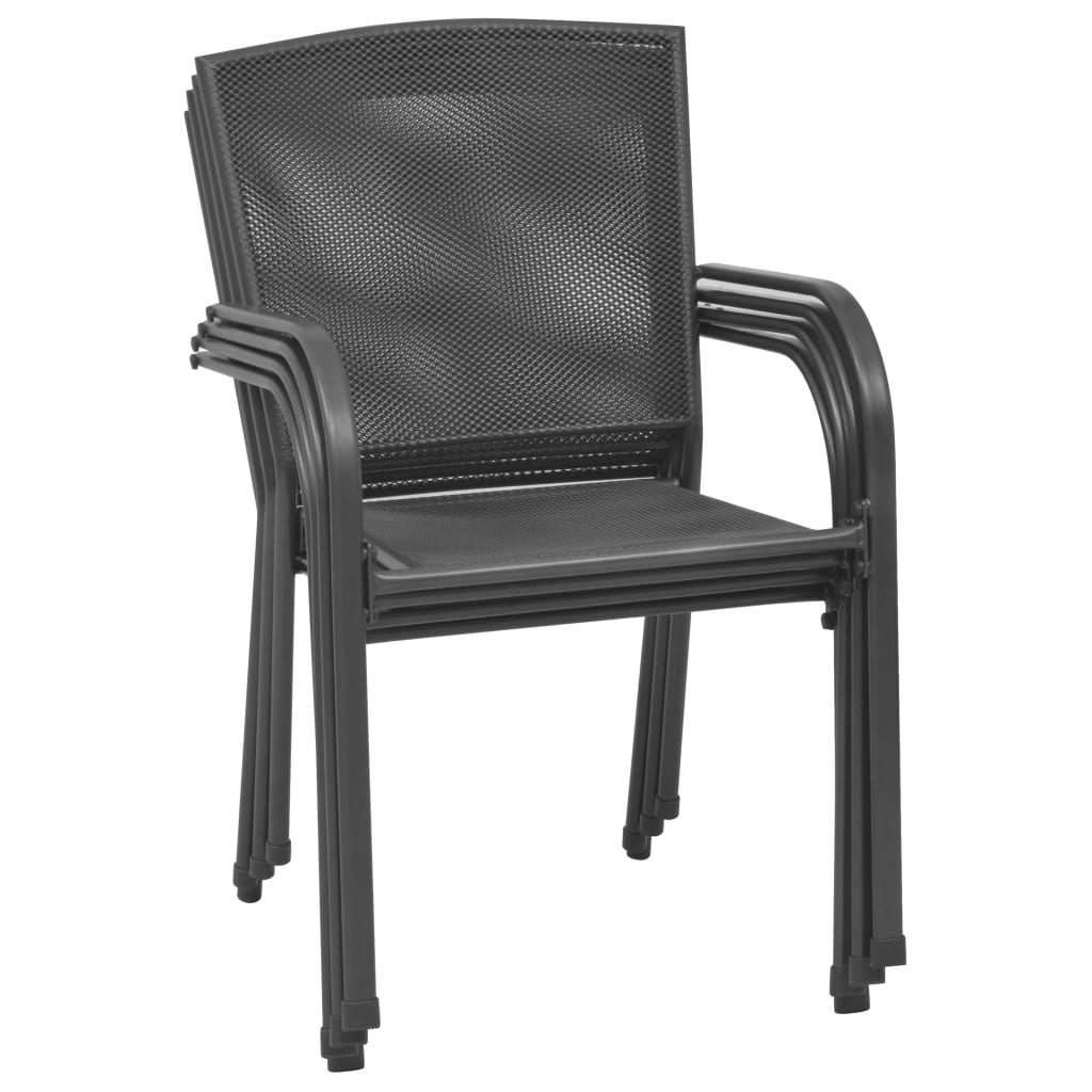 vidaXL Scaune de exterior cu design plasă, 4 buc., antracit, oțel