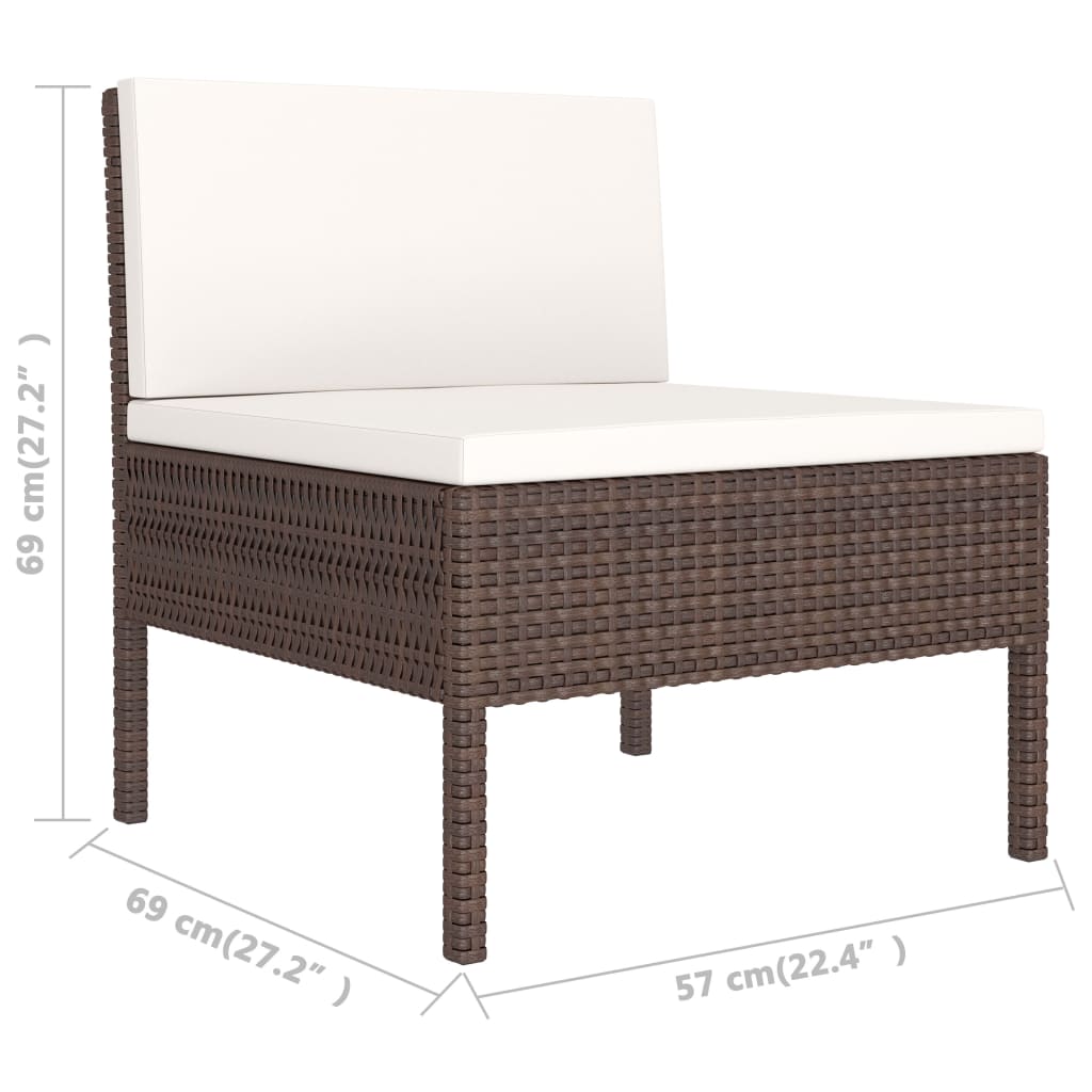 vidaXL Set mobilier relaxare grădină cu perne 2 piese maro poliratan