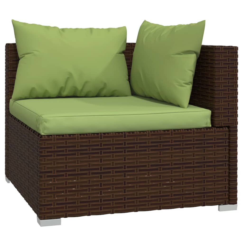 vidaXL Set mobilier de grădină cu perne, 8 piese, maro, poliratan vidaXL Set mobilier de grădină cu perne, 8 piese, maro, poliratan