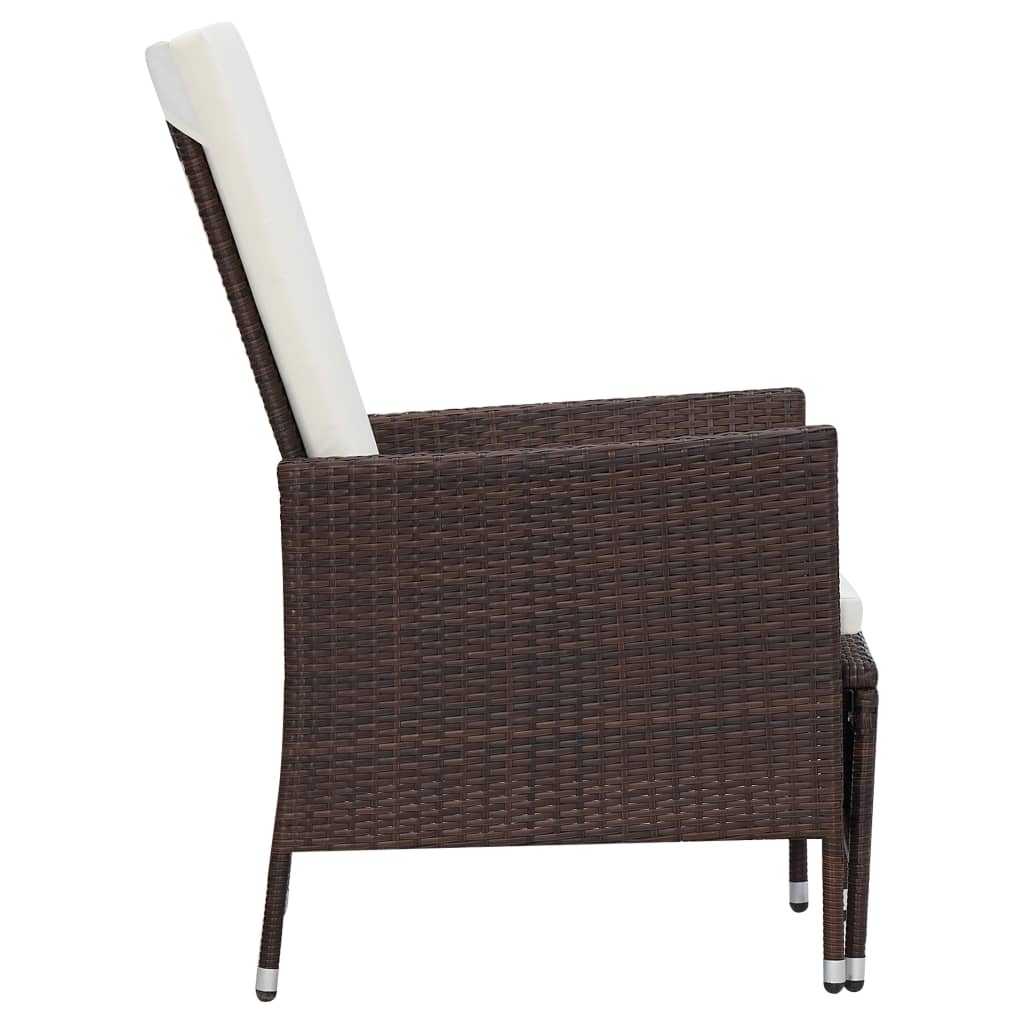 vidaXL Set mobilier relaxare grădină cu perne 2 piese maro poliratan