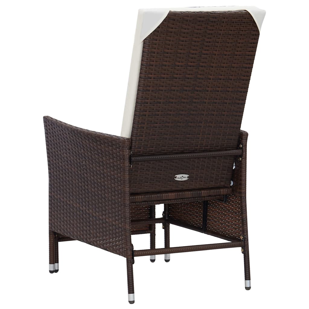 vidaXL Set mobilier relaxare grădină cu perne 2 piese maro poliratan