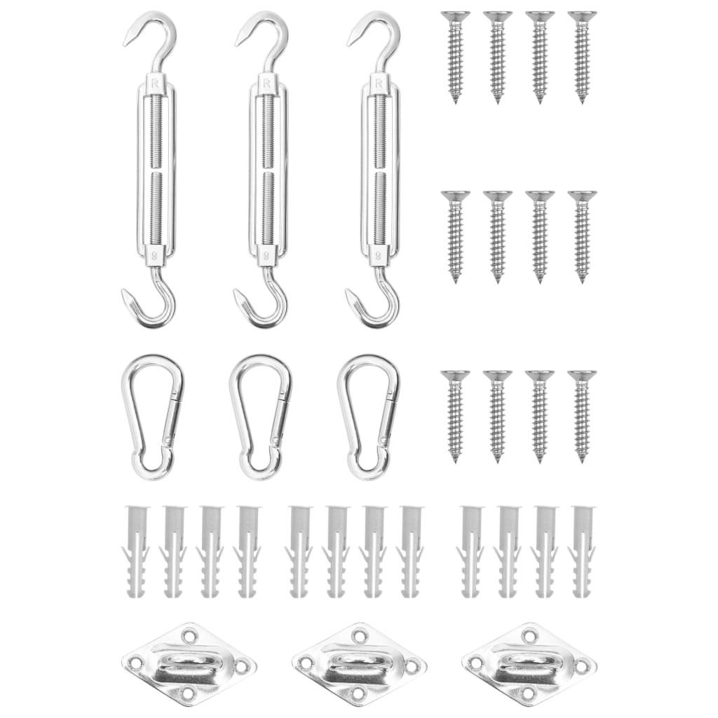 vidaXL Set de accesorii parasolar, 9 piese, oțel inoxidabil vidaXL Set de accesorii parasolar, 9 piese, oțel inoxidabil