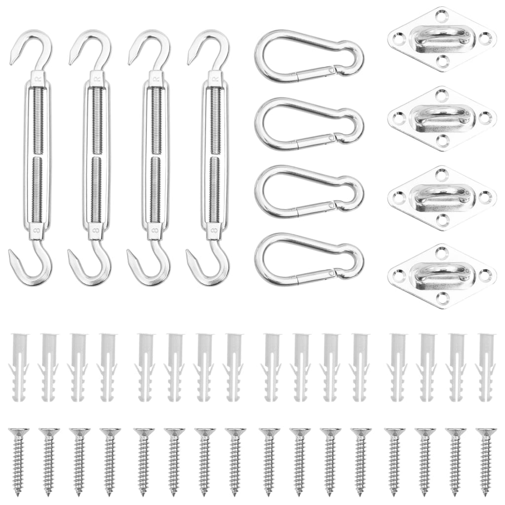 vidaXL Set accesorii parasolar din oțel inoxidabil, 12 piese vidaXL Set accesorii parasolar din oțel inoxidabil, 12 piese