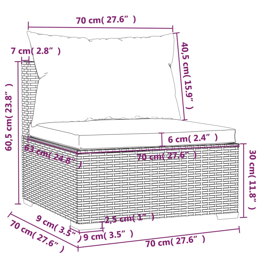vidaXL Set mobilier de grădină cu perne, 7 piese, negru, poliratan vidaXL Set mobilier de grădină cu perne, 7 piese, negru, poliratan