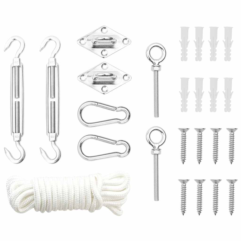 vidaXL Set accesorii parasolar, 9 piese, oțel inoxidabil