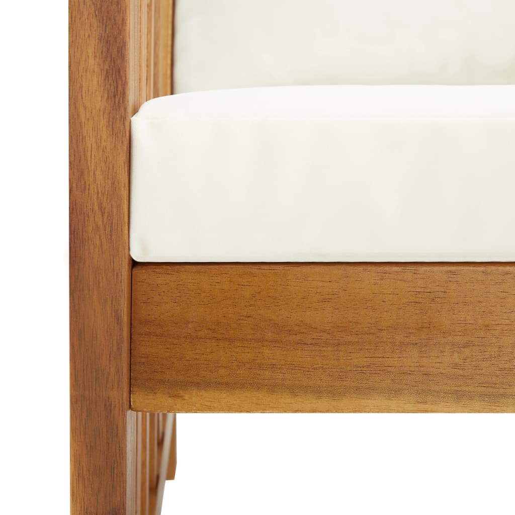 vidaXL Bancă de grădină cu perne, 119 cm, lemn masiv de acacia