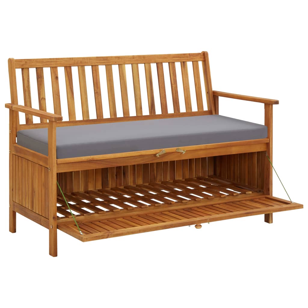vidaXL Bancă de depozitare grădină, 120 cm, lemn masiv de acacia