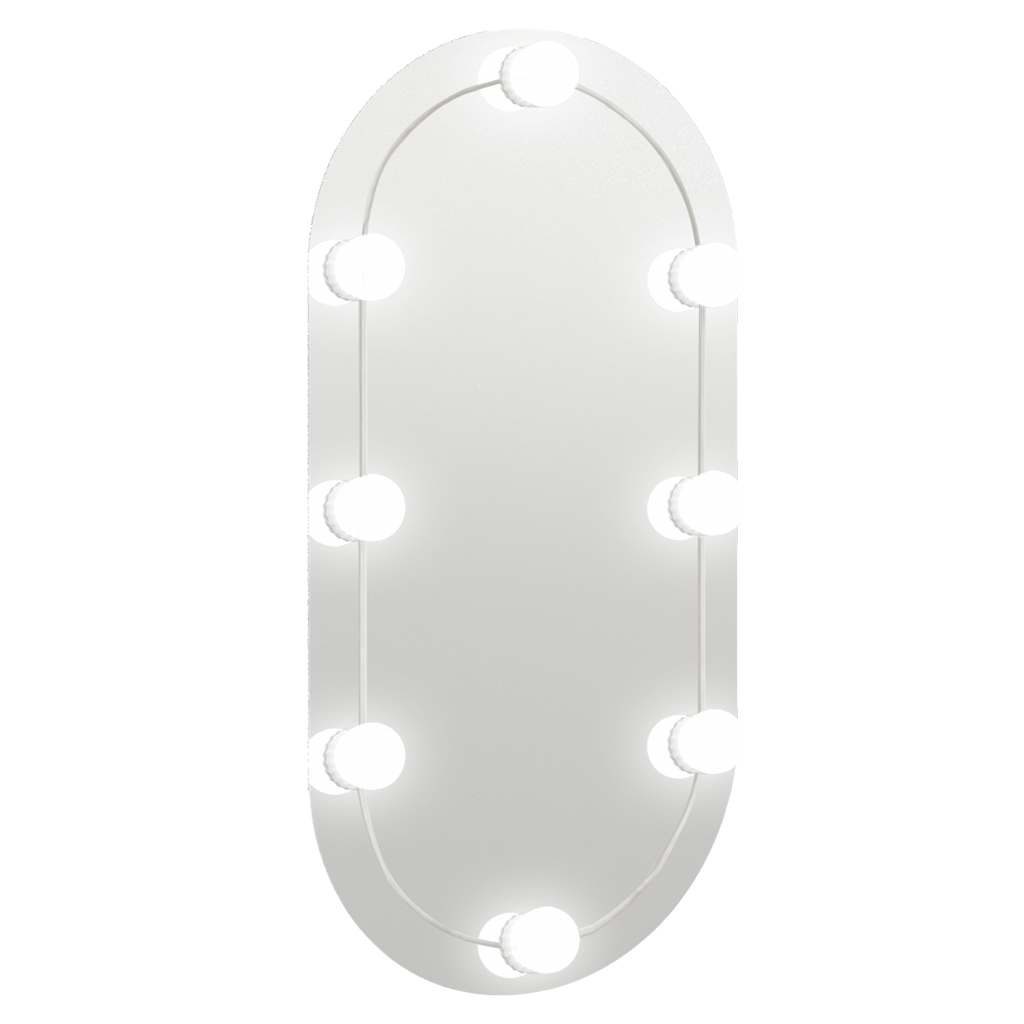 vidaXL Oglindă ovală cu lumini LED, 80x40, cm sticlă vidaXL Oglindă ovală cu lumini LED, 80x40, cm sticlă