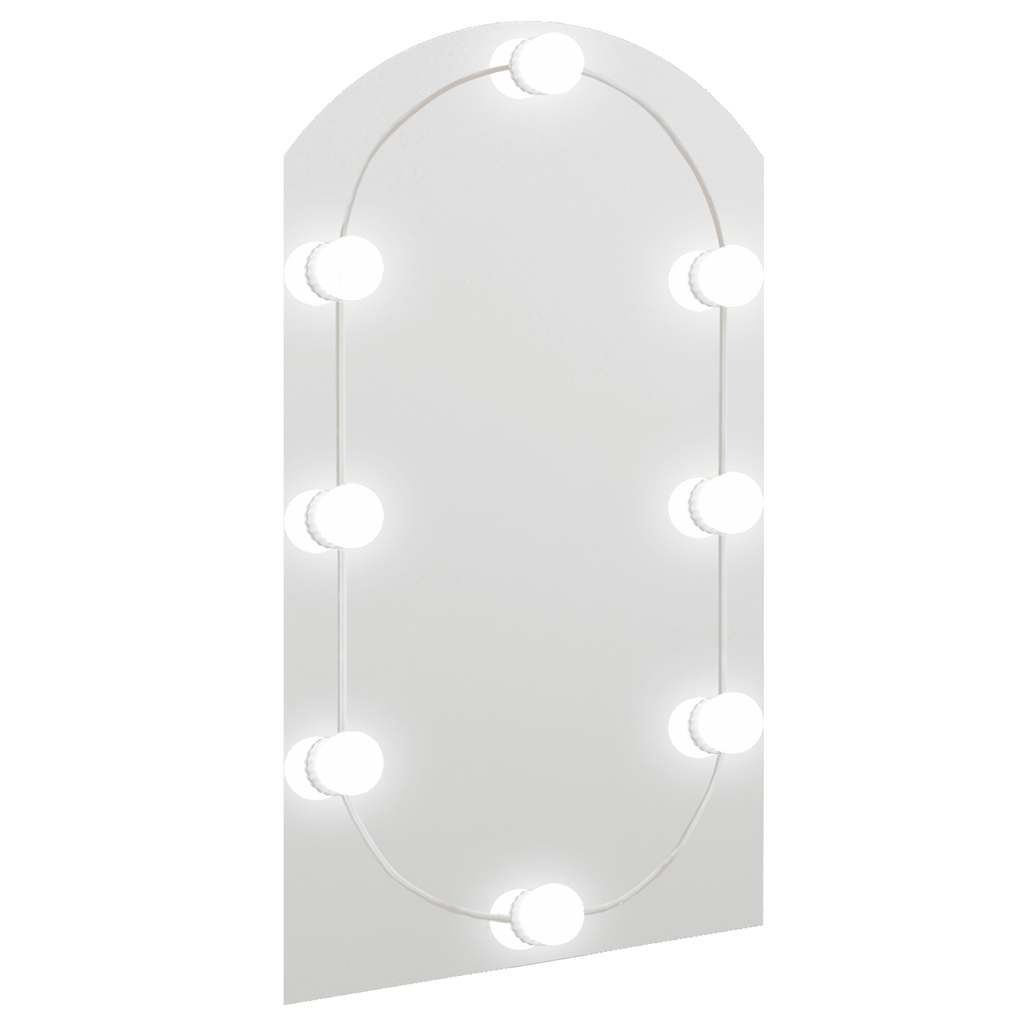 vidaXL Oglindă cu lumini LED, arcadă, 70x40 cm, sticlă vidaXL Oglindă cu lumini LED, arcadă, 70x40 cm, sticlă