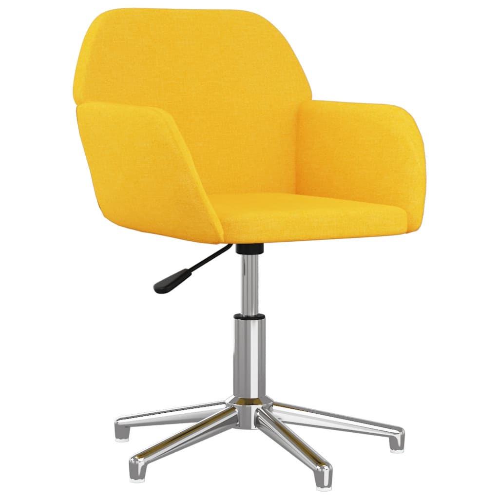 vidaXL Scaune de bucătărie pivotante, 2 buc., galben muștar, textil