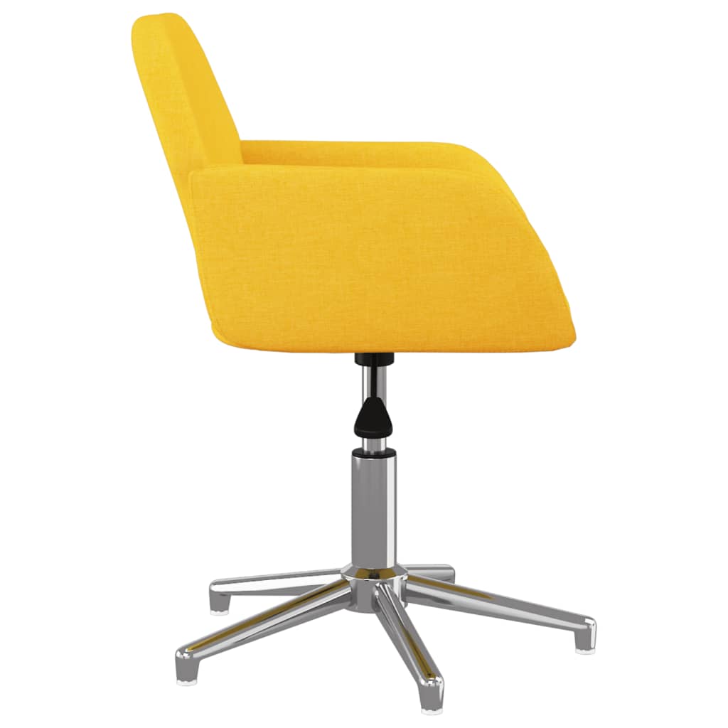 vidaXL Scaune de bucătărie pivotante, 2 buc., galben muștar, textil