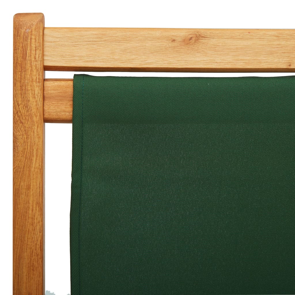 vidaXL Scaun de plajă pliabil, verde, lemn de eucalipt și țesătură vidaXL Scaun de plajă pliabil, verde, lemn de eucalipt și țesătură