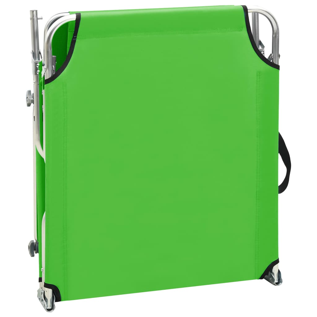 vidaXL Șezlong pliabil cu baldachin, oțel, verde măr vidaXL Șezlong pliabil cu baldachin, oțel, verde măr