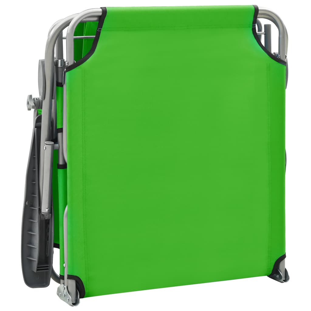 vidaXL Șezlong cu baldachin, verde, oțel vidaXL Șezlong cu baldachin, verde, oțel