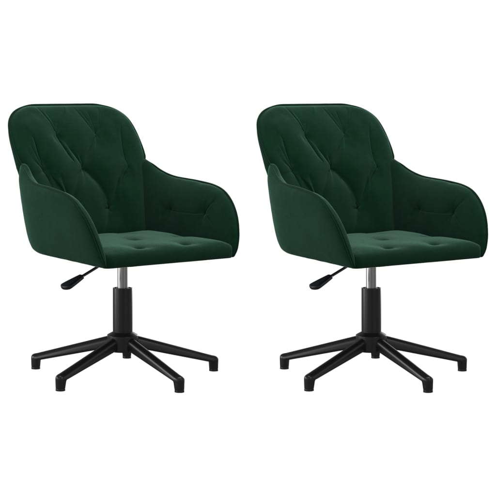vidaXL Scaune de bucătărie pivotante, 2 buc., verde închis, catifea vidaXL Scaune de bucătărie pivotante, 2 buc., verde închis, catifea