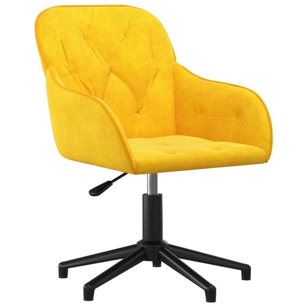 vidaXL Scaune de bucătărie pivotante, 2 buc., galben, catifea
