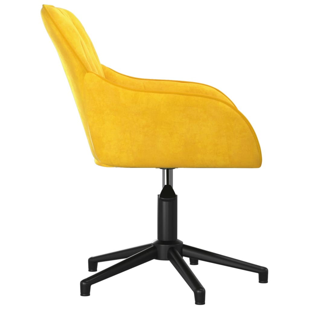 vidaXL Scaune de bucătărie pivotante, 2 buc., galben, catifea
