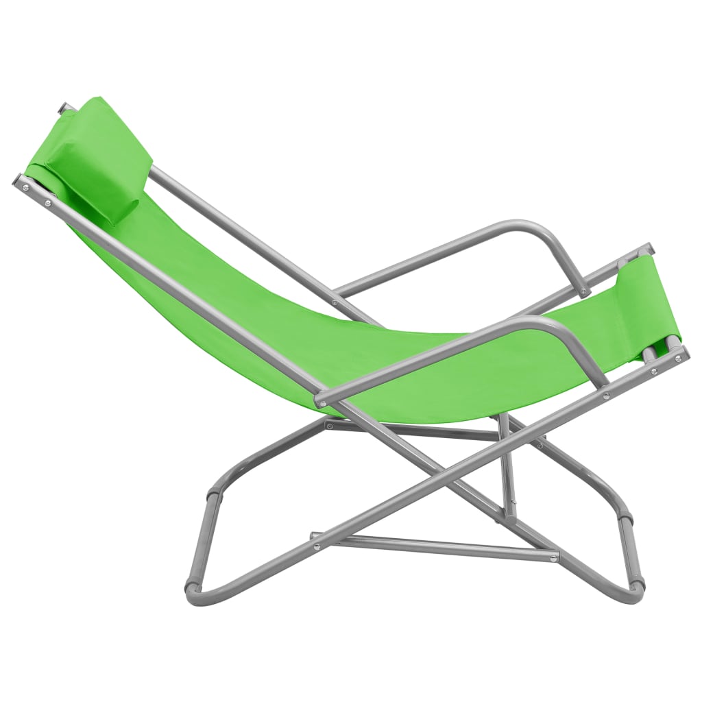 vidaXL Scaune balansoar, 2 buc., verde, oțel vidaXL Scaune balansoar, 2 buc., verde, oțel