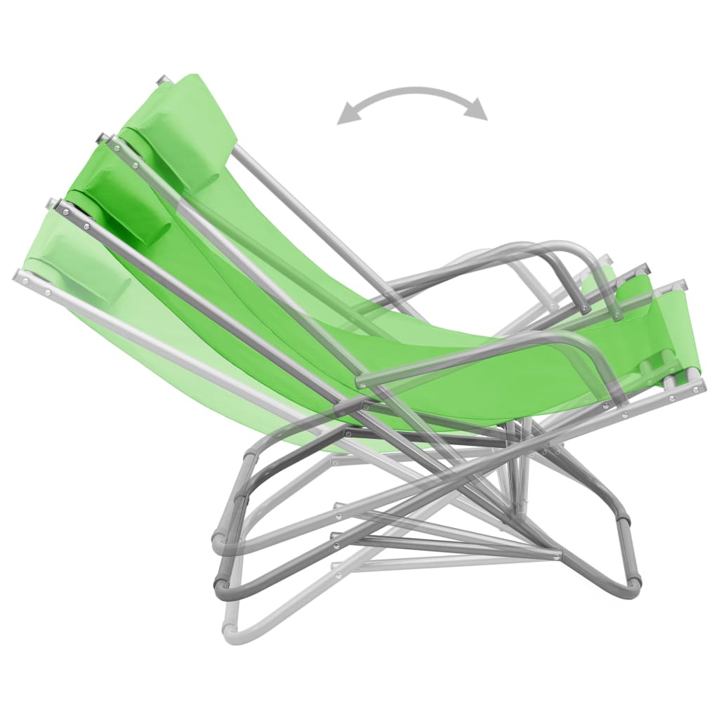 vidaXL Scaune balansoar, 2 buc., verde, oțel vidaXL Scaune balansoar, 2 buc., verde, oțel