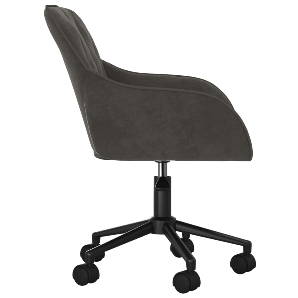 vidaXL Scaune de bucătărie pivotante, 2 buc, gri închis, catifea