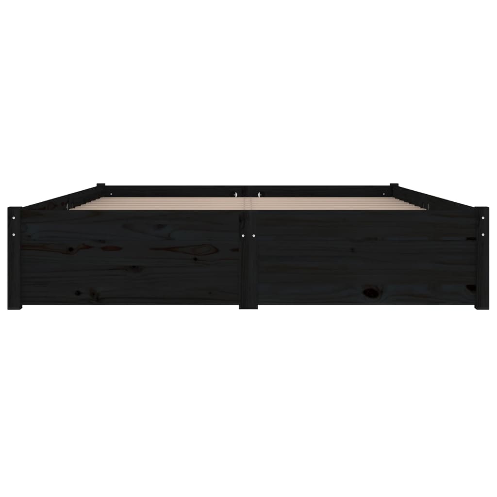 vidaXL Cadru de pat cu sertare Small Double, negru, 120x190 cm