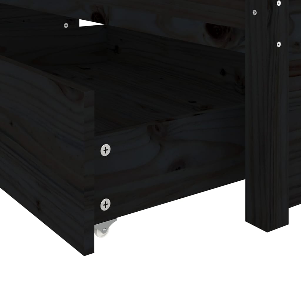 vidaXL Cadru de pat cu sertare, negru, 140x190 cm vidaXL Cadru de pat cu sertare, negru, 140x190 cm