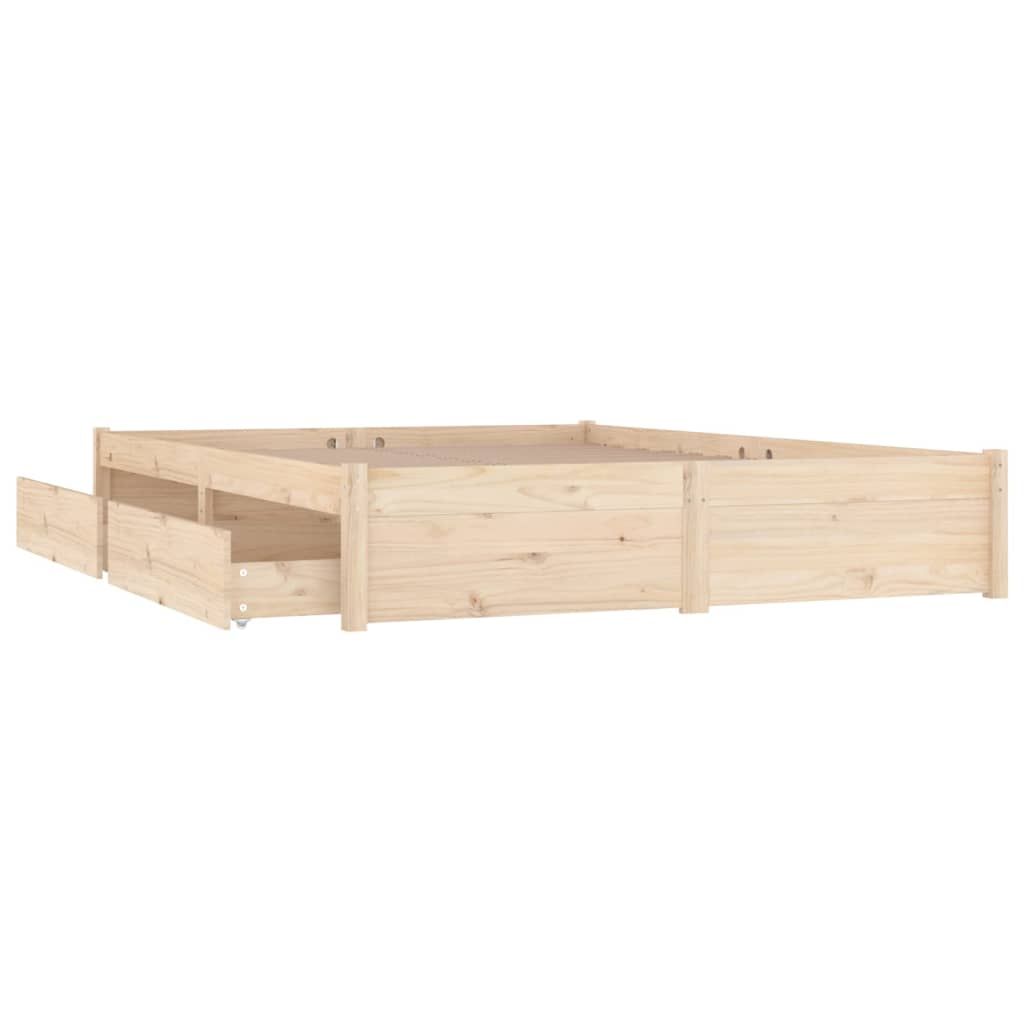 vidaXL Cadru de pat cu sertare King Size, 150x200 cm