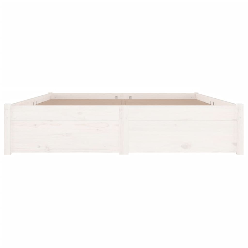 vidaXL Cadru de pat cu sertare King Size, alb, 150x200 cm