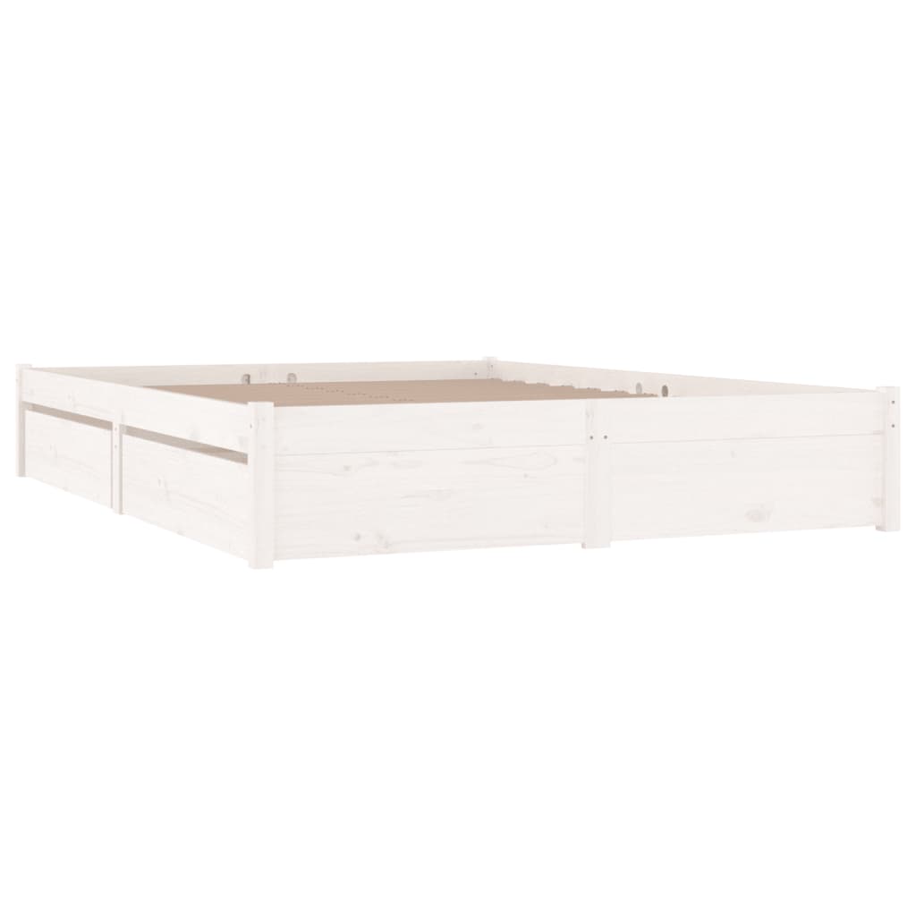 vidaXL Cadru de pat cu sertare Super King, alb, 180x200 cm vidaXL Cadru de pat cu sertare Super King, alb, 180x200 cm