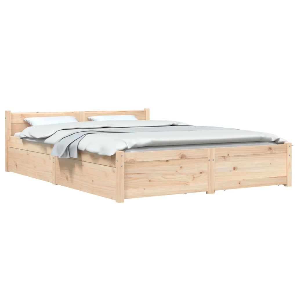 vidaXL Cadru de pat cu sertare Double, 135x190 cm