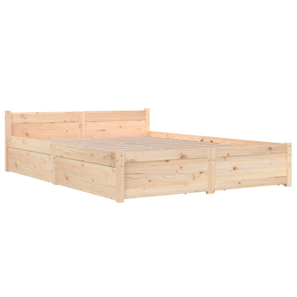 vidaXL Cadru de pat cu sertare Double, 135x190 cm