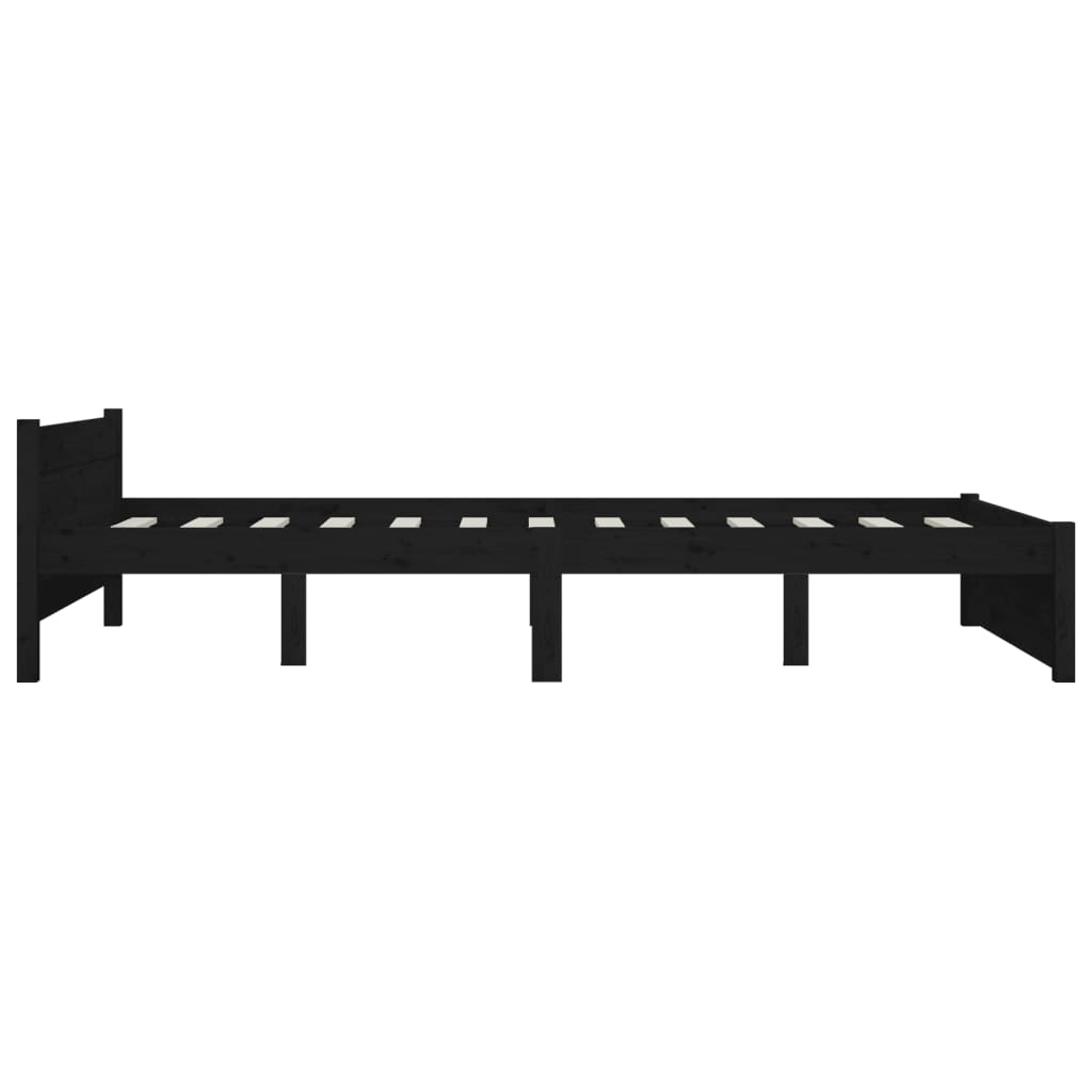 vidaXL Cadru de pat cu sertare Double, negru, 135x190 cm